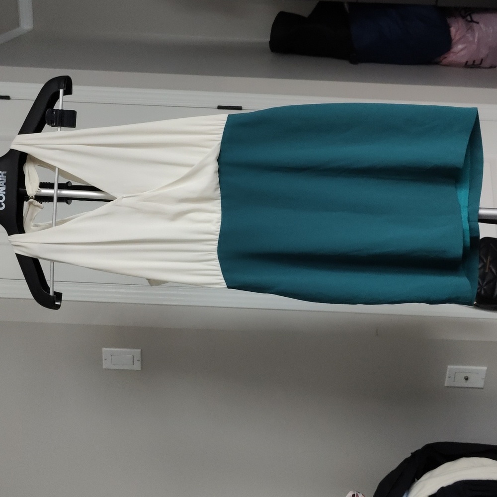 White and Turquoise Dress